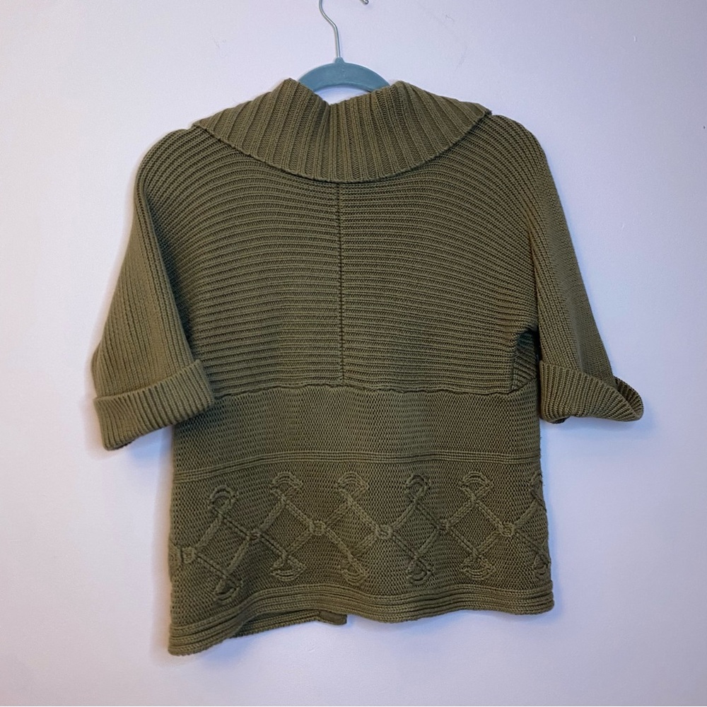 Vintage Brown Collared Chunky Button Cardigan Sho… - image 2